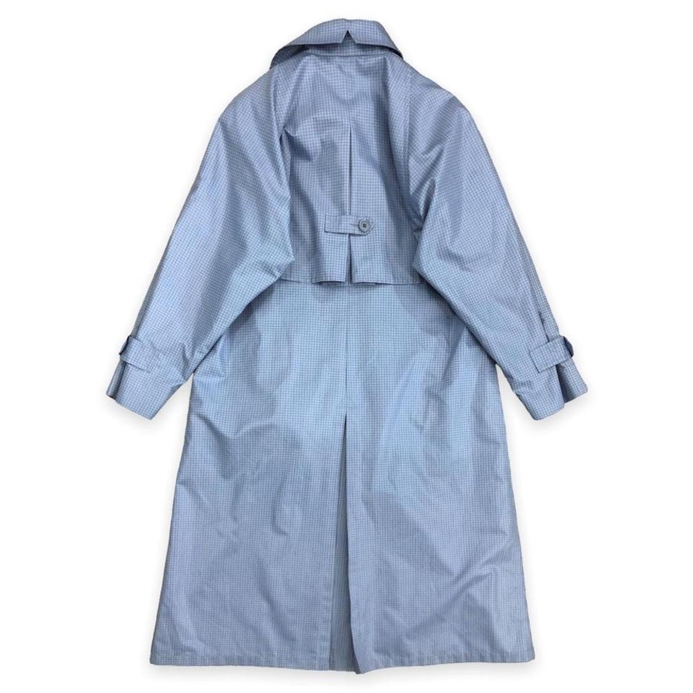 Vintage 1970s London Fog Maincoats Grid Checker Print Trench Coat - Picture 3 of 4